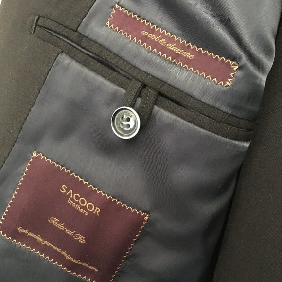 Sacoor Brothers Men's Black Suit - Picture 5 of 12